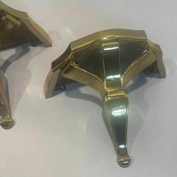 GOLD Wall Shelves Home Interiors and Gifts Burwood Ornate Vintage Rare Set Of 2 - Picture 3 of 7
